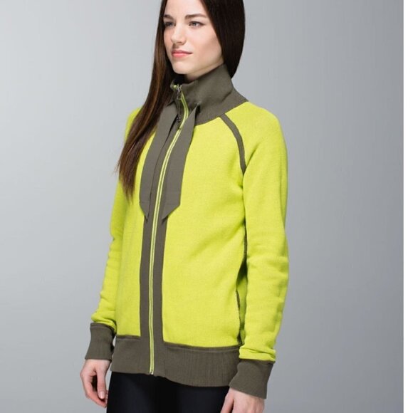 Lululemon Post Savasana Reversible Jacket Fatigue Green / Antidote Size 8 - Picture 2 of 11